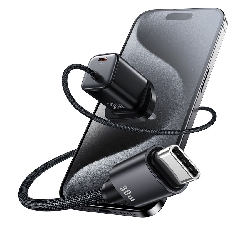 USAMS CC278 30W GaN Mini 2C Dual-port Fast Charger with Type-C Cable - JC Series - Image 5