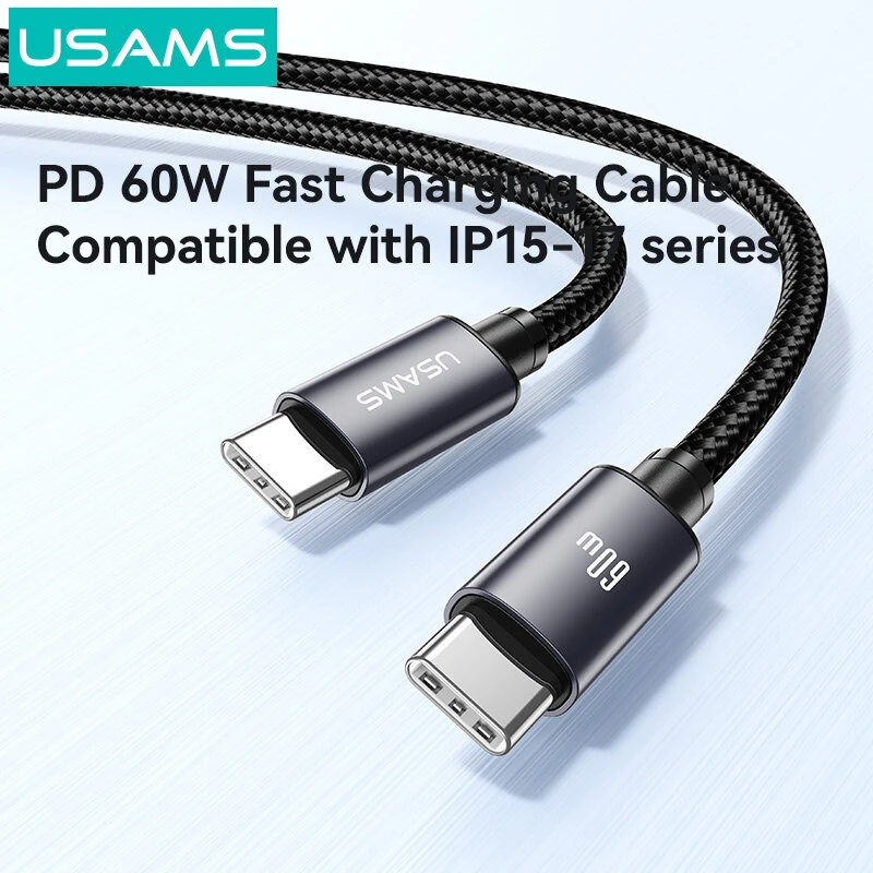 USAMS SJ769 U91 60W C To C Fast Charging Cable - Image 9