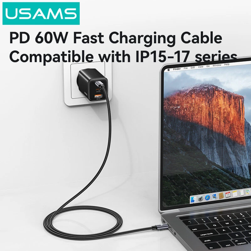 USAMS SJ769 U91 60W C To C Fast Charging Cable - Image 4