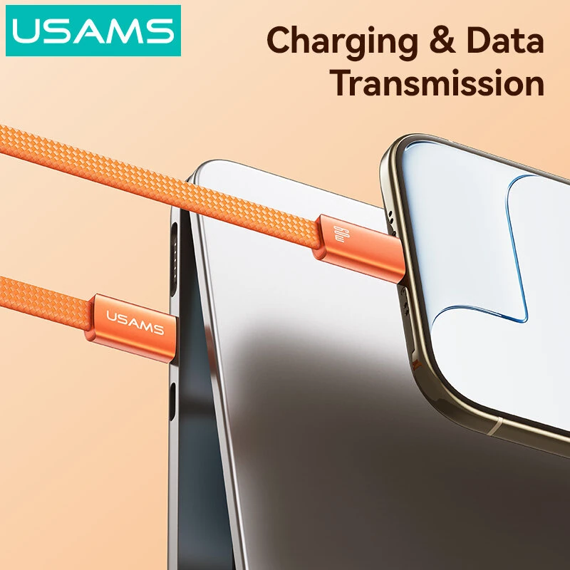 USAMS SJ783 U96 60W Type-C to Type-C Ultra-thin Cable - Blue - Image 5