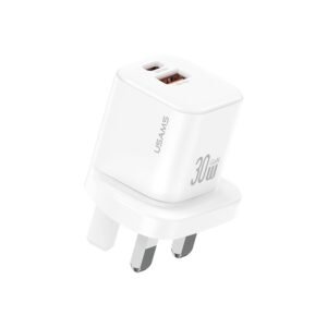 USAMS CC277 30W GaN Mini A+C Dual Ports Fast Charger (UK) - JC Series