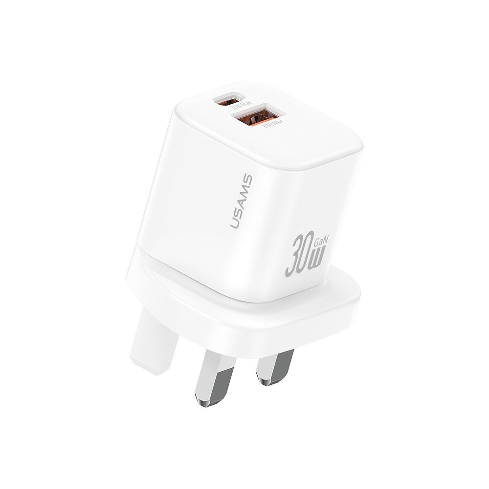 USAMS CC277 30W GaN Mini A+C Dual Ports Fast Charger (UK) - JC Series