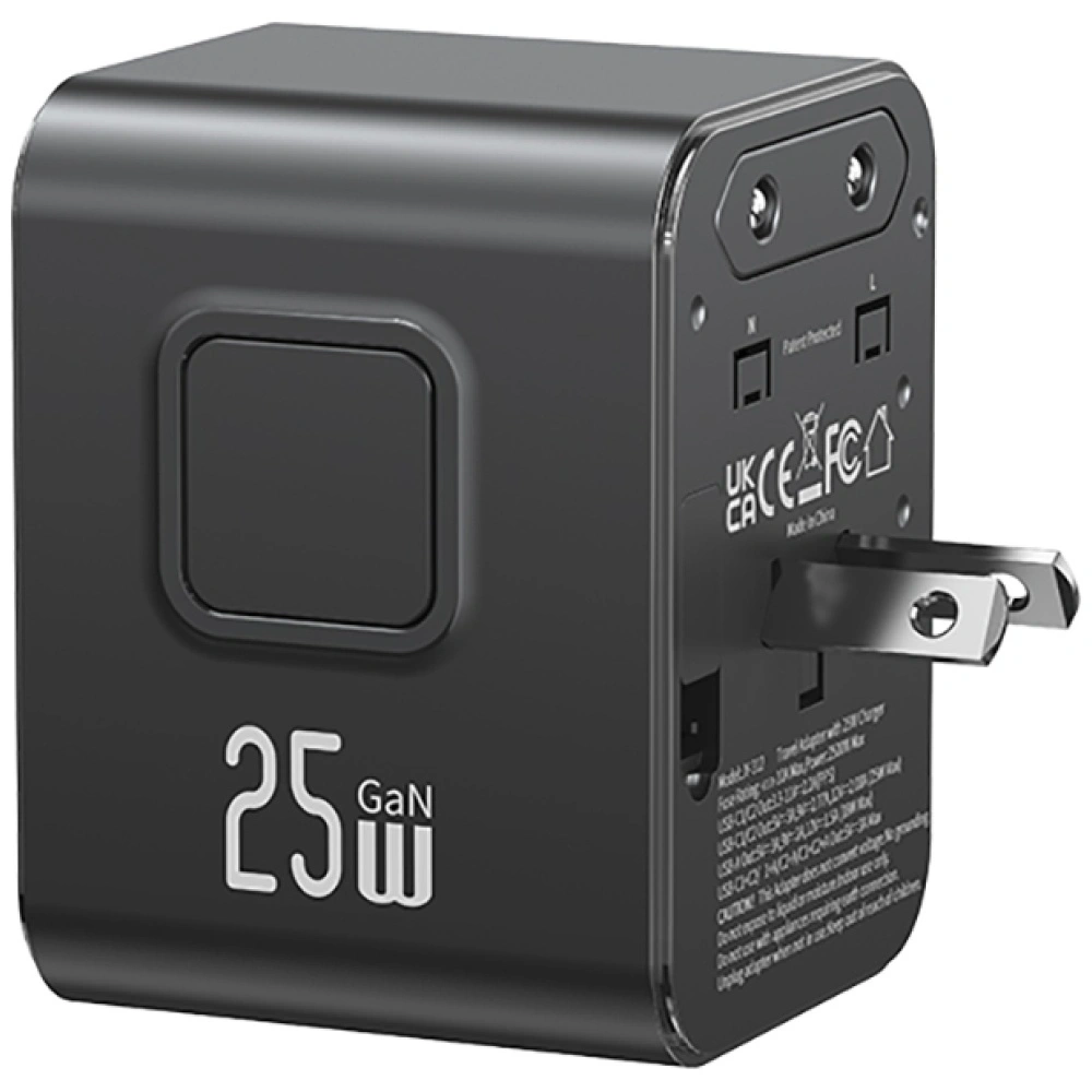 USAMS CC309 25W Dual Type-C + USB Universal Travel Charger - Image 2