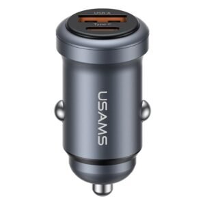 USAMS CC322 30W A+C Ports Aluminum Alloy Car Charger