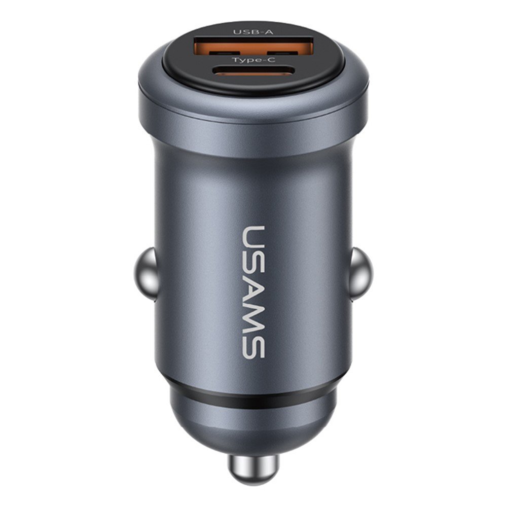 USAMS CC322 30W A+C Ports Aluminum Alloy Car Charger