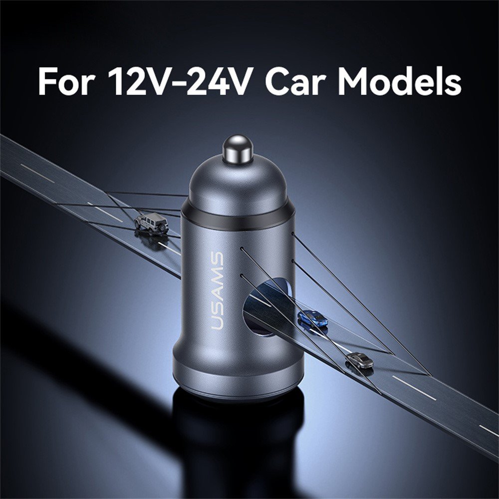 USAMS CC322 30W A+C Ports Aluminum Alloy Car Charger - Image 11