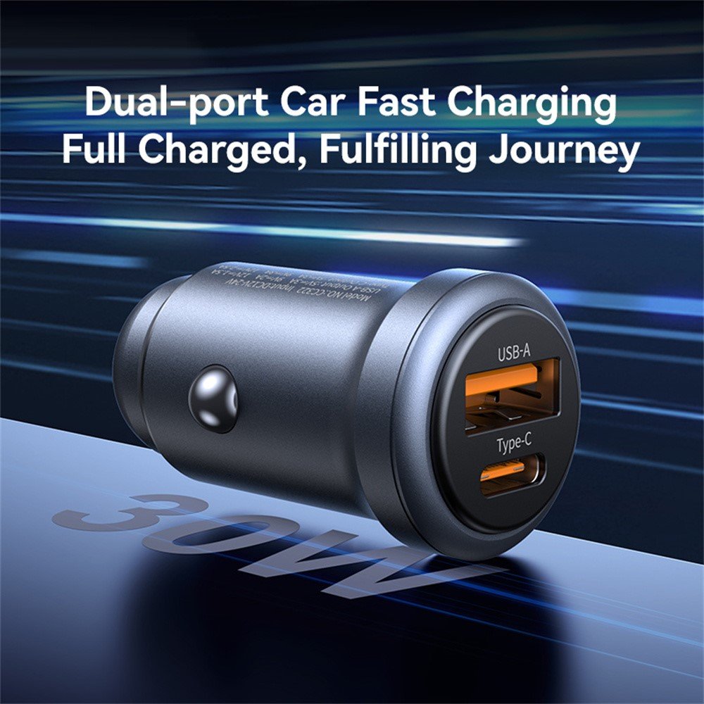 USAMS CC322 30W A+C Ports Aluminum Alloy Car Charger - Image 4