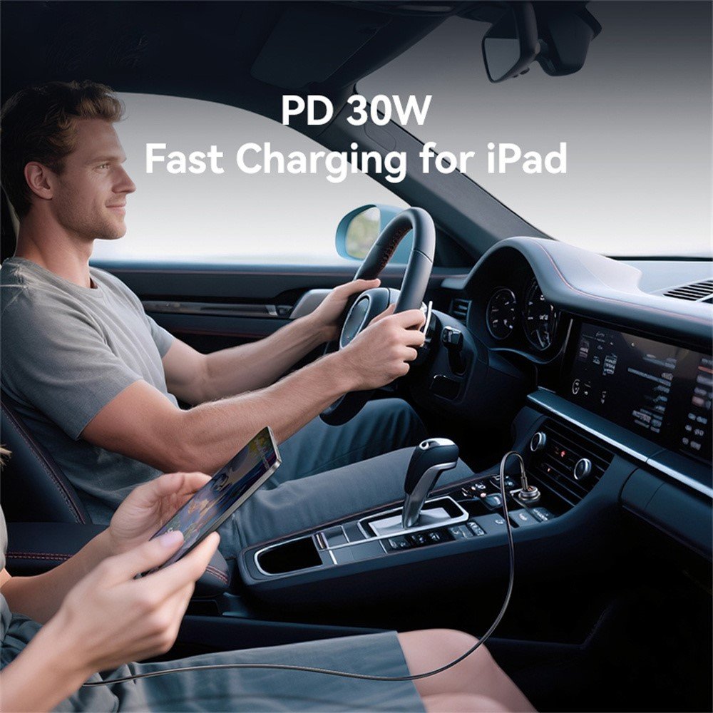 USAMS CC322 30W A+C Ports Aluminum Alloy Car Charger - Image 5
