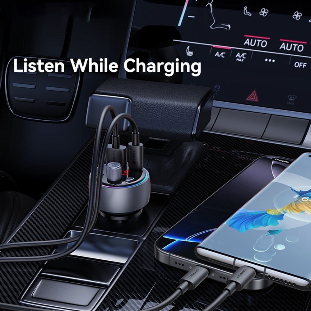 USAMS CC328 30W A+C Digital Display BT FM Car Charger - Image 12