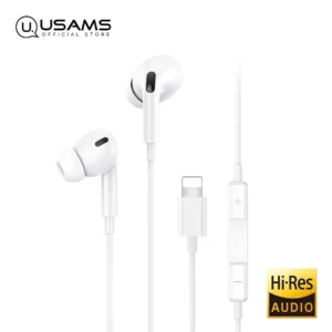 USAMS EP-41 Max Lightning Wired Earphones (1.2m Cable) - White