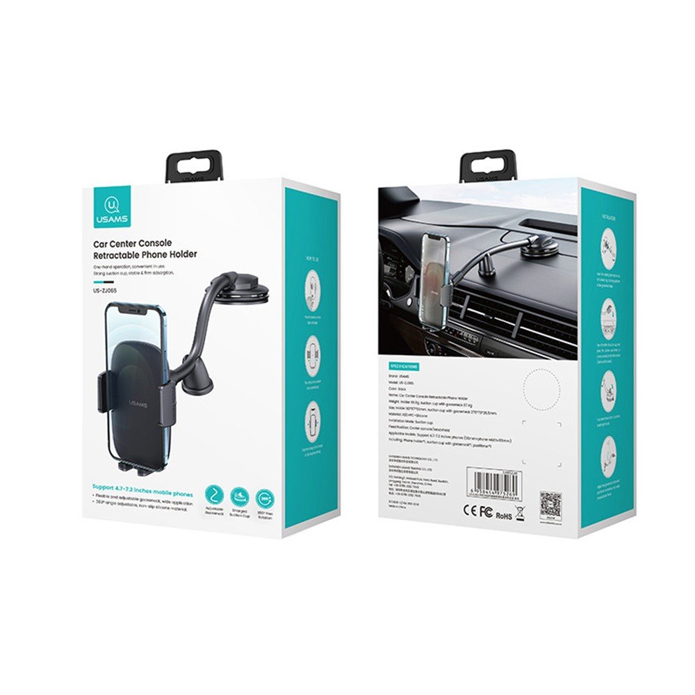 USAMS US-ZJ065 Car Center Console Retractable Phone Holder - Image 6