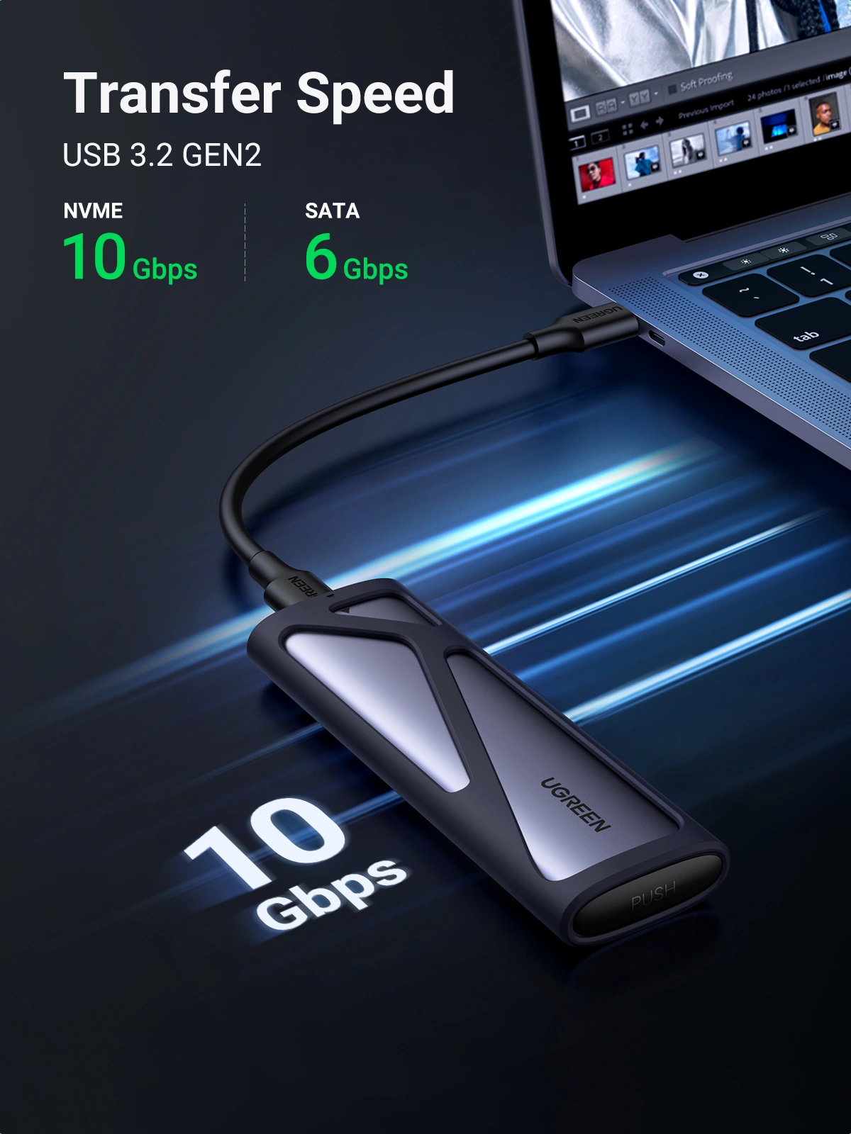 UGREEN M.2 SATA/NVMe 10Gbps SSD Enclosure - Image 5
