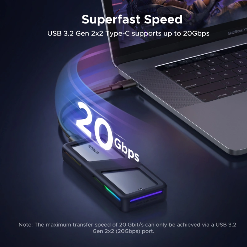 UGREEN 20Gbps M.2 NVMe Enclosure – 25665 - Image 2