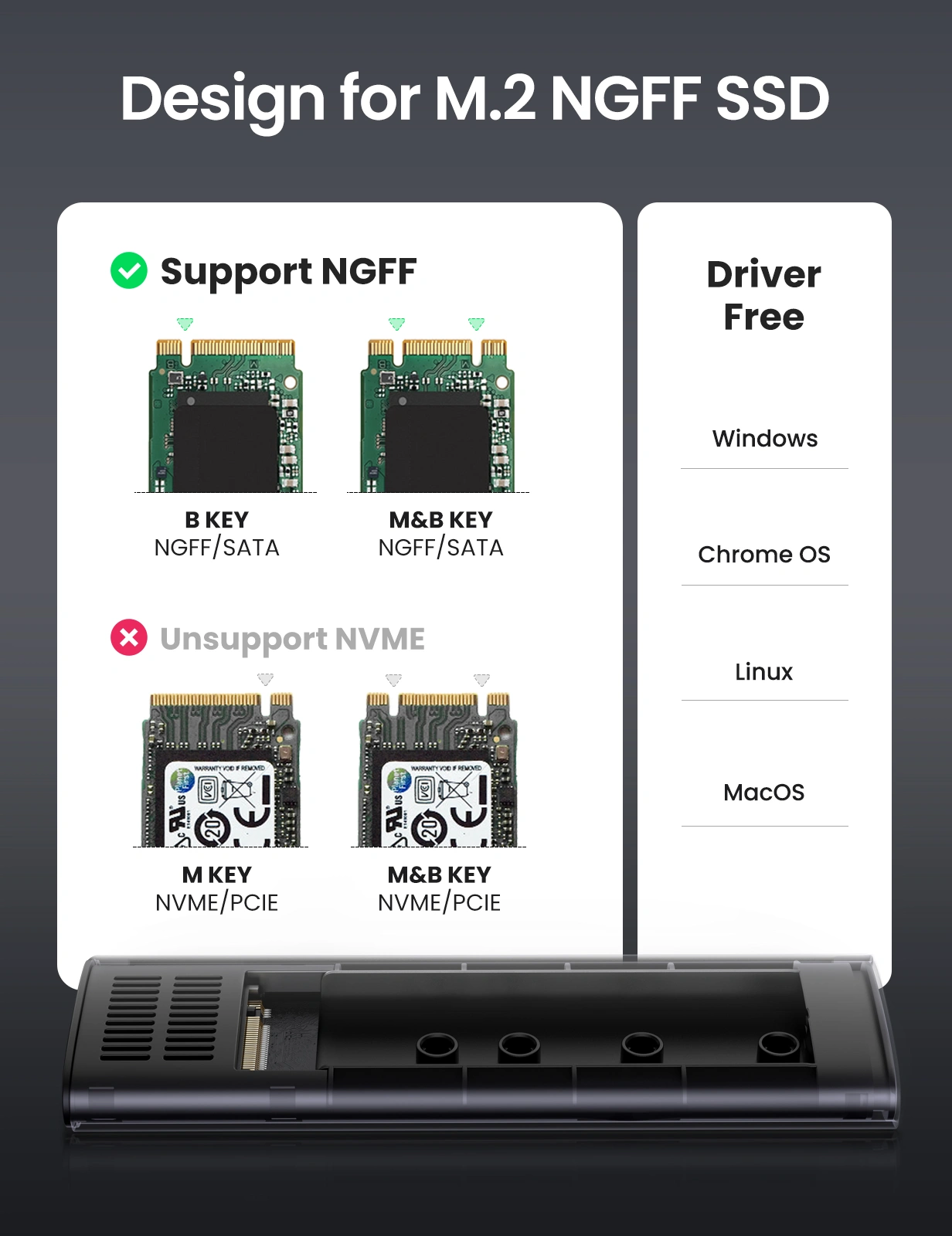 UGREEN Type-C to M.2 NGFF 6Gb Enclosure – 10903 - Image 8